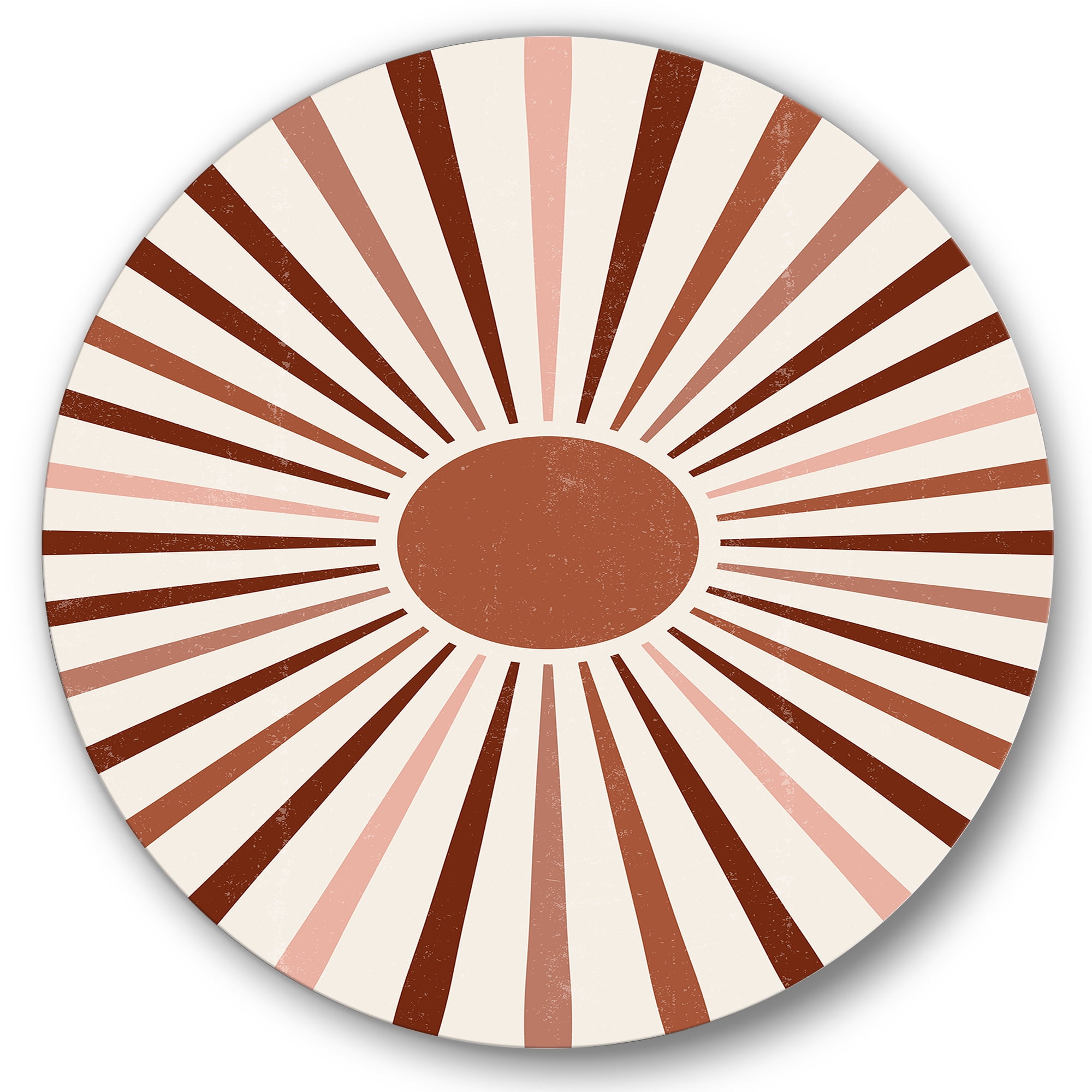 Designart 'Radiant Geometric Sun' Modern Circle Metal Wall Art 36x36 - Disc of 36