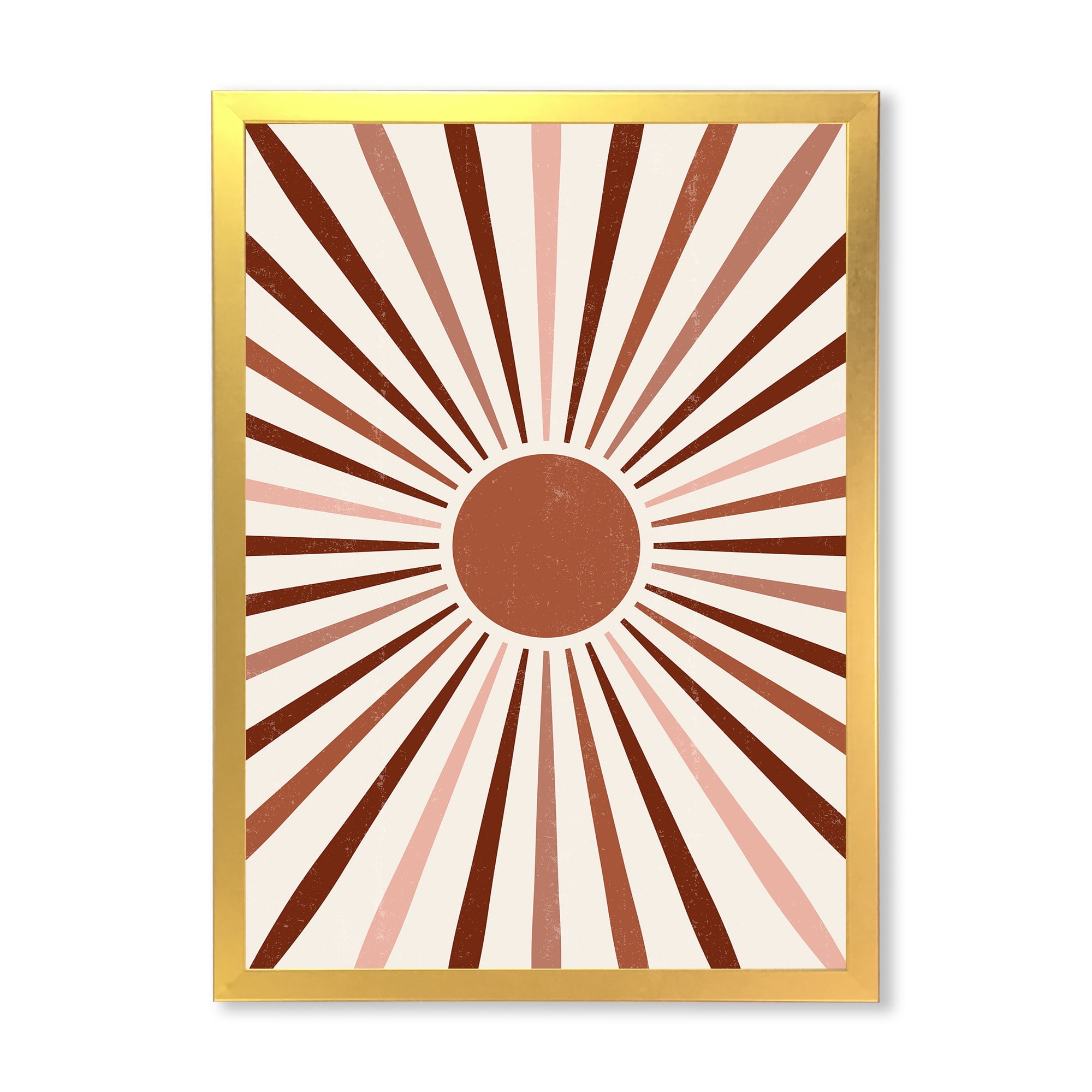 Designart 'Radiant Geometric Sun' Modern Framed Art Print