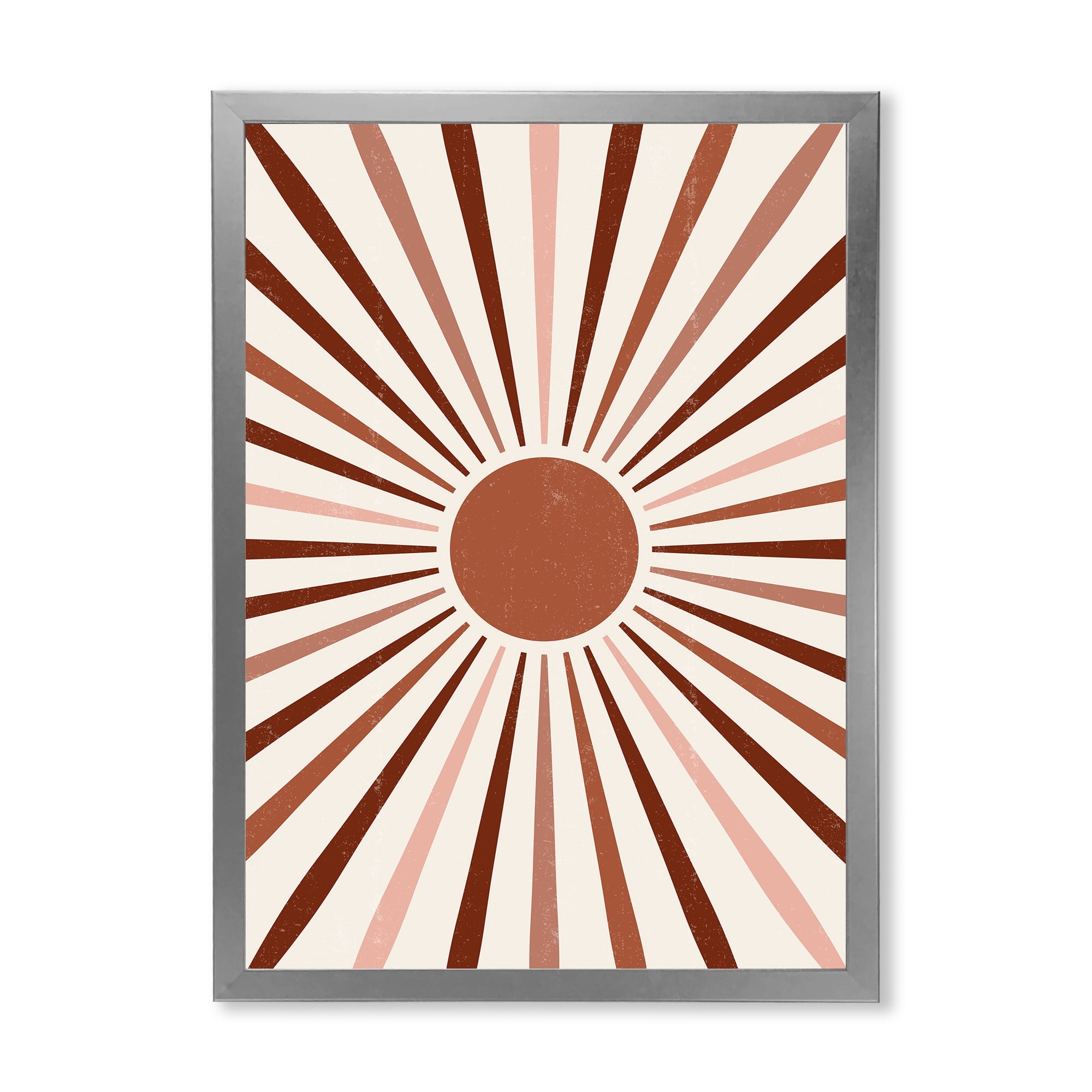 Designart 'Radiant Geometric Sun' Modern Framed Art Print