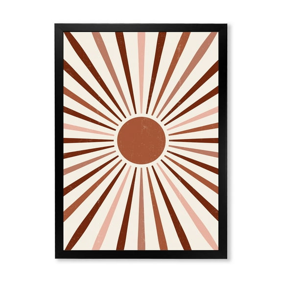 Designart 'Radiant Geometric Sun' Modern Framed Art Print