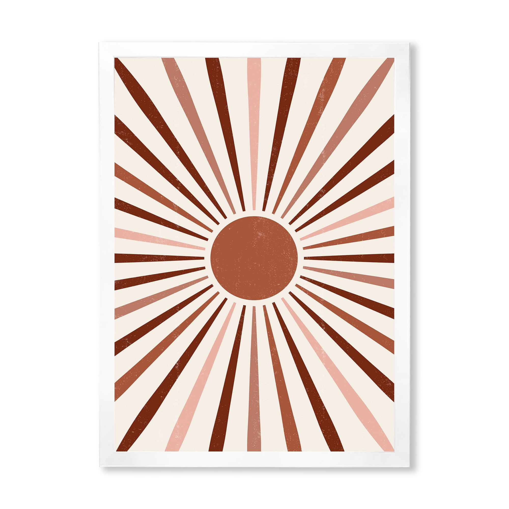 Designart 'Radiant Geometric Sun' Modern Framed Art Print
