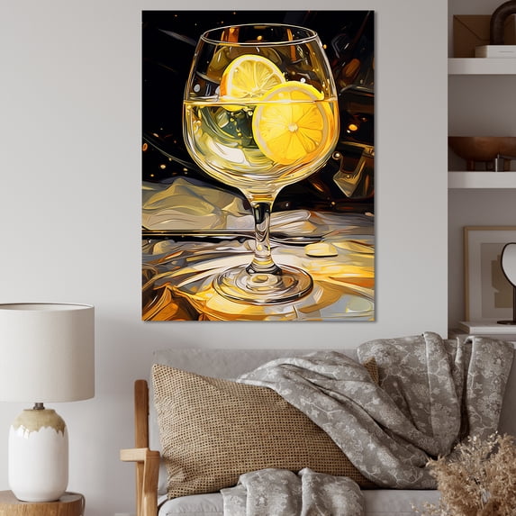 Designart "Radiant Goblets" Wine Wall Art Living Room