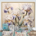 thumbnail image 1 of Designart "Radiant Minimalism: Beige Irises II" Irises Floater Framed Canvas Prints, 1 of 5