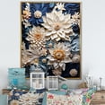 thumbnail image 1 of Designart "Radiant Paper Mache Flower Blossoms" Flowers Floater Framed Wall Decor, 1 of 5