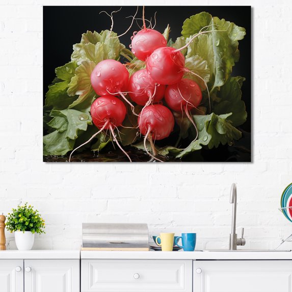 Designart "Radiant Radish Display" Vegetables Canvas Wall Art