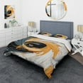 thumbnail image 1 of Designart "Radiant Revolve Spiral in Orange" Abstract Spirals Bedding Covert Set - Abstract Orange Modern Bed Set With 2 Shams, 1 of 5