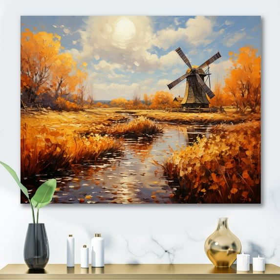 Designart "Radiant Spin Mill Wind wall art" Wind Turbines Canvas Print