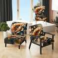 thumbnail image 1 of Designart "Radiant Sunflower Blossom I" Orange Floral & Botanical Upholstered Accent Chair - Traditional Arm Chair For Living Room, 1 of 5
