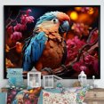 thumbnail image 1 of Designart "Radiant Sunset Plumage Of Red And Blue Parrots II" Parrot Floater Framed Wall Art Living Room, 1 of 5