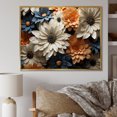 thumbnail image 1 of Designart "Radiant White And Orange Daisy Florescence" Daisies Floater Framed Wall Art Prints, 1 of 5