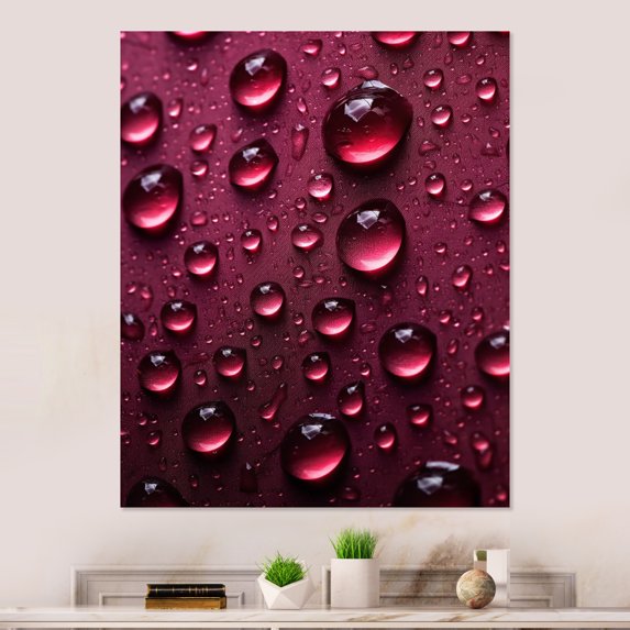 Designart "Rain-Kissed Red Rose XIII" Roses Metal Wall Art