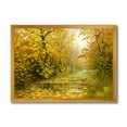 thumbnail image 1 of Designart 'Rain Water On Road In Yellow Woodlands' Country Framed Art Print, 1 of 4