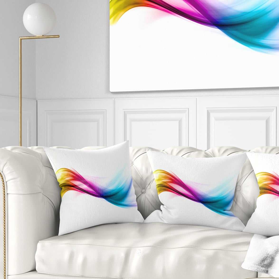 Designart Rainbow Abstract Pattern - Abstract Throw Pillow - 16x16