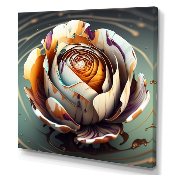 Designart Rainbow Blooming Crocus Rose II Canvas Wall Art