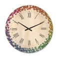 thumbnail image 1 of Designart 'Rainbow Butterfly Origami On White' Farmhouse Wood Wall Clock, 1 of 5