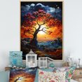 thumbnail image 1 of Designart "Rainbow Colored Baobabs II" Tree Baobab Floater Framed Wall Art Living Room, 1 of 5