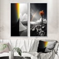 thumbnail image 1 of Designart "Rainbow Colorful Monotone horizon II" Rainbow Framed Wall Art Set Of 2 - Grey Landscapes Framed Canvas Set For Living Room Decor, 1 of 7