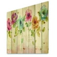 thumbnail image 1 of Designart 'Rainbow Coloured Abstract Cottage Roses' Cabin & Lodge Print on Natural Pine Wood, 1 of 3