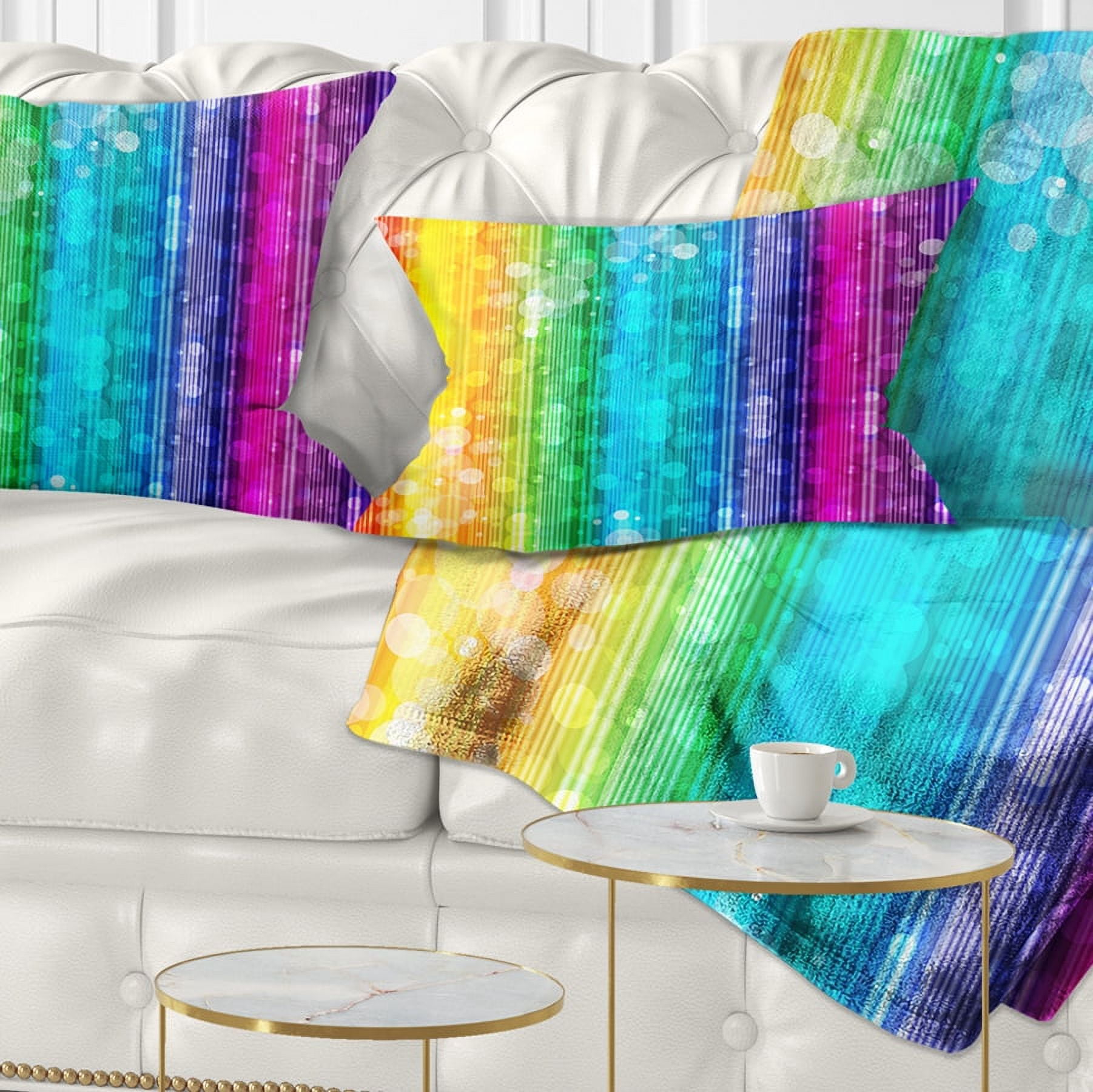 Designart Rainbow Effects Illustration - Abstract Throw Pillow - 12x20