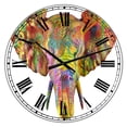 thumbnail image 1 of Designart 'Rainbow Elephant' Oversized Modern Wall Clock, 1 of 3