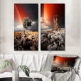 thumbnail image 1 of Designart "Rainbow Monochrome happiness Landscape" Rainbow Wall Art Set Of 2 - Grey Landscapes Gallery Set For Office Decor, 1 of 7