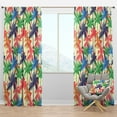 thumbnail image 1 of Designart 'Rainbow Palm Pattern' Tropical Blackout Curtain Panel, 1 of 4