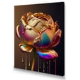 thumbnail image 1 of Designart Rainbow Peony Liquid Gold Drips Hyper II Canvas Wall Art, 1 of 5