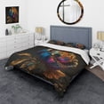 thumbnail image 1 of Designart "Rainbow Peony with Liquid Gold III" Floral & Botanical Bedding Covert Set - Peonies Multicolor Floral Bed Set With 2 Shams, 1 of 1