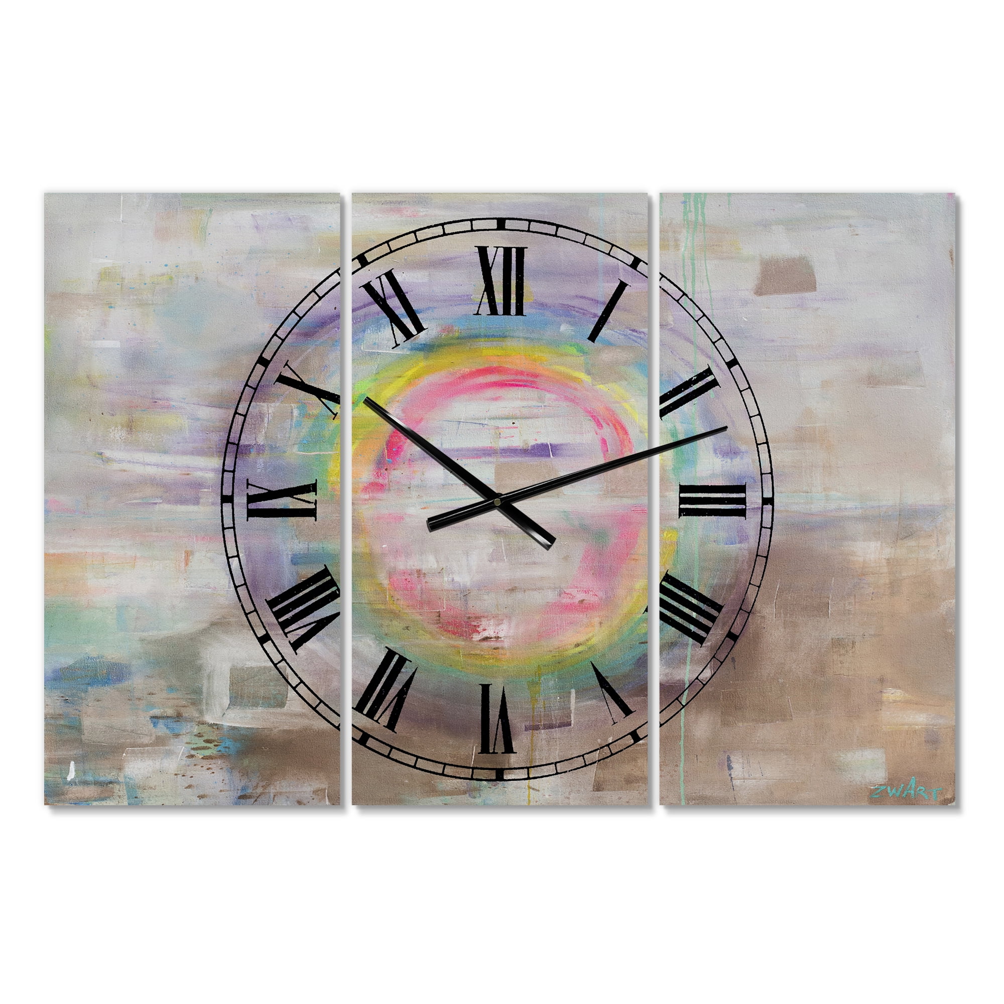 Designart 'Rainbow Reflect Mood' Oversized Cottage Wall Clock