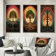 thumbnail image 1 of Designart "Rainbow Tree of Life Retro Illustration" Landscape Trees Framed Wall Art Set Of 3 - Green Trees Frame Canvas Set For Living Room Decor, 1 of 6