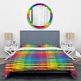 thumbnail image 1 of Designart 'Rainbow colors simple geometric pattern.' Mid-Century Modern Duvet Cover Set, 1 of 4