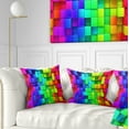 thumbnail image 1 of Designart Rainbow of Colorful Boxes - Abstract Throw Pillow - 18x18, 1 of 5