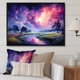 thumbnail image 1 of Designart "Rainbows Amidst the Dancing Storm I" Landscapes Floater Framed Wall Art Print, 1 of 7