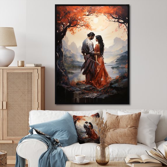 Designart "Rama And Hinduisim Art painting II" Hinduisim Floater Framed Canvas Print
