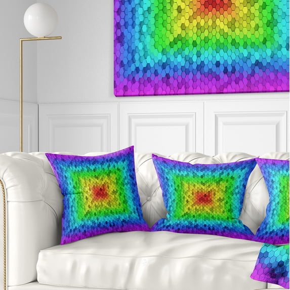 Designart Random Elevated Hexagon Columns - Abstract Throw Pillow - 16x16
