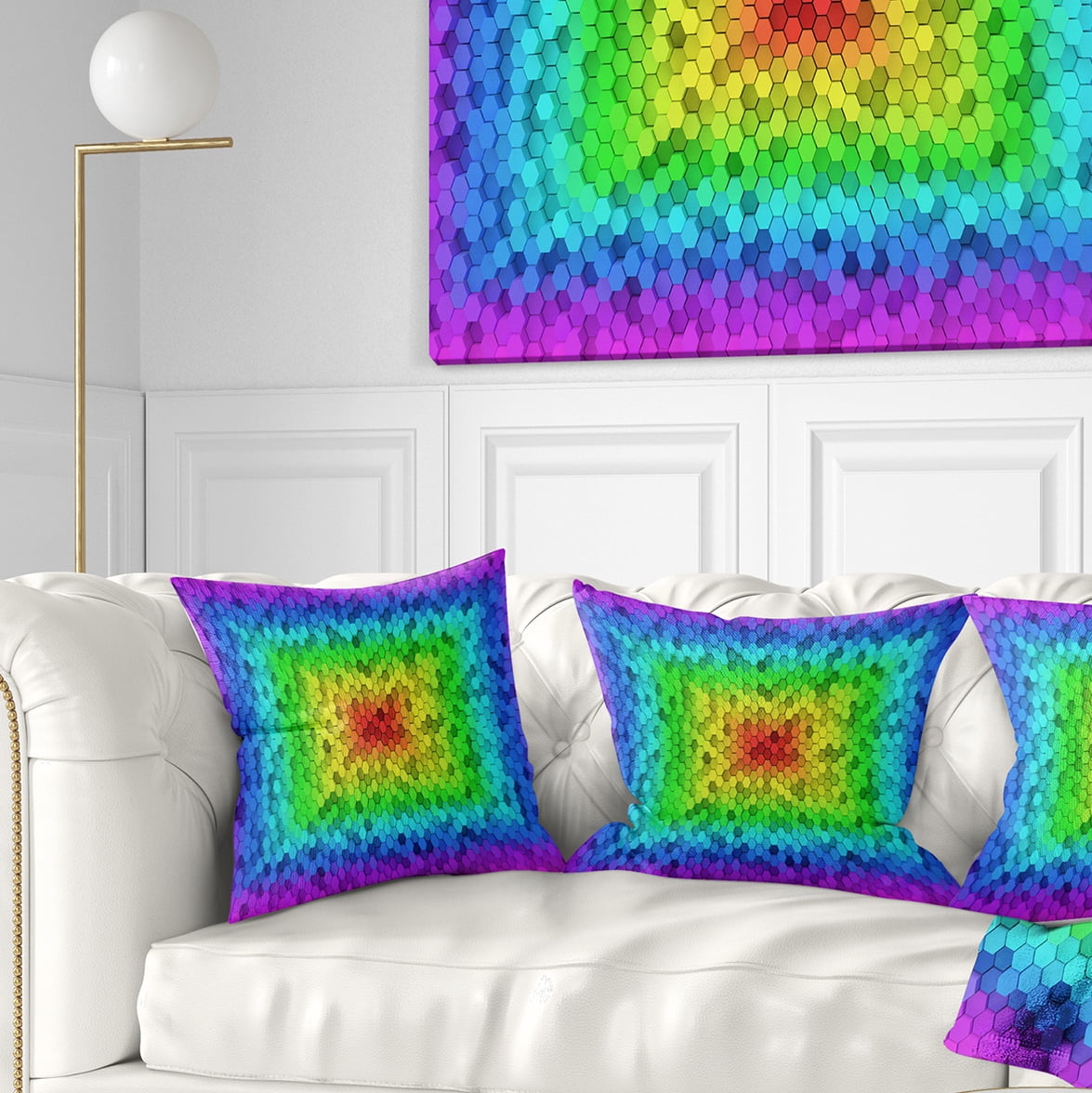 Designart Random Elevated Hexagon Columns - Abstract Throw Pillow - 18x18