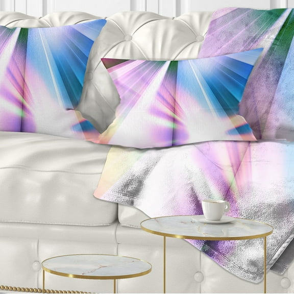 Designart Rays of Speed Blue - Abstract Throw Pillow - 12x20