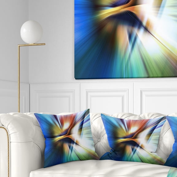 Designart Rays of Speed Center - Abstract Throw Pillow - 16x16