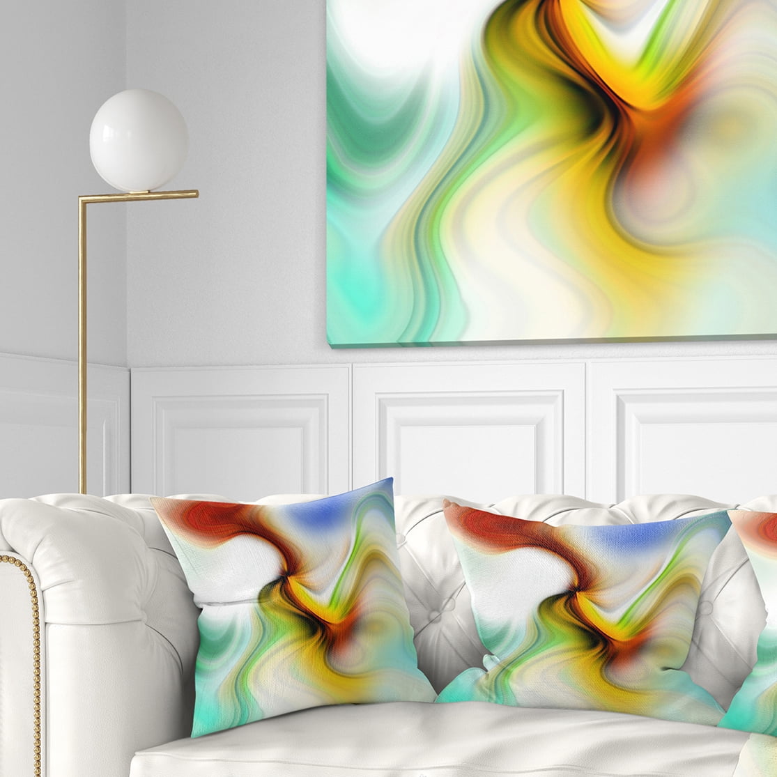 Designart Rays of Speed Curved - Abstract Throw Pillow - 16x16