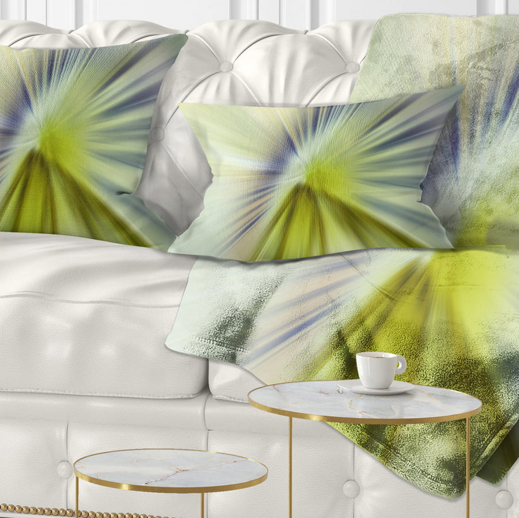 Designart Rays of Speed Green Purple - Abstract Throw Pillow - 12x20