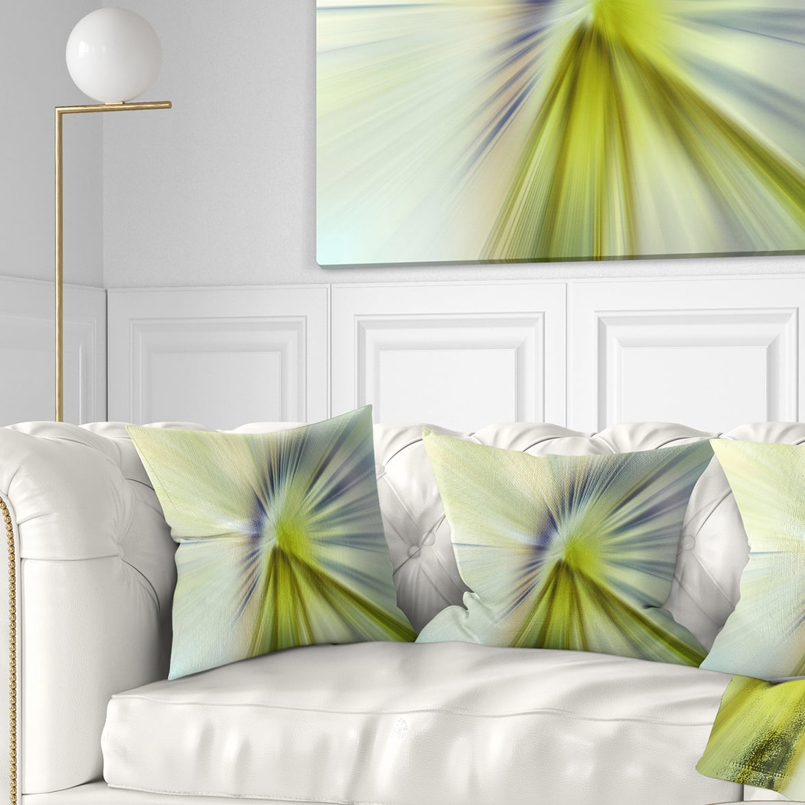 Designart Rays of Speed Green Purple - Abstract Throw Pillow - 18x18