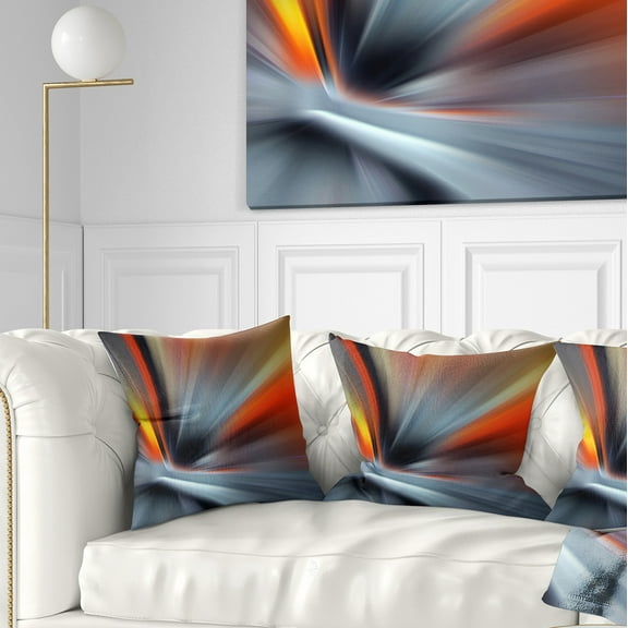 Designart Rays of Speed Large Lines - Abstract Throw Pillow - 16x16