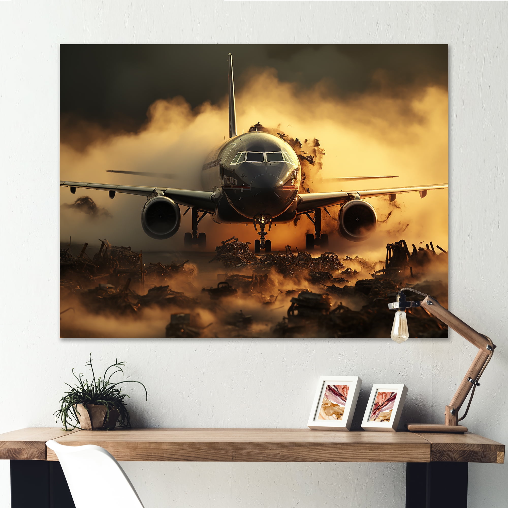 Designart "Ready For Takeoff Airplane I" Performing Arts Wall Art