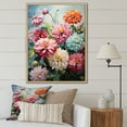 thumbnail image 1 of Designart "Realistic Beauty In Verdant Green I" Zinnias Floater Framed Canvas Wall Art, 1 of 5
