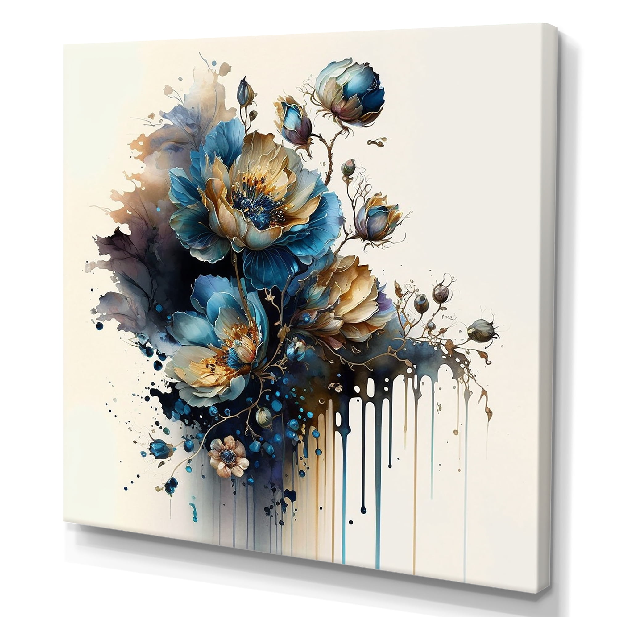 Designart Realistic Blooming Flowers I Canvas Wall Art