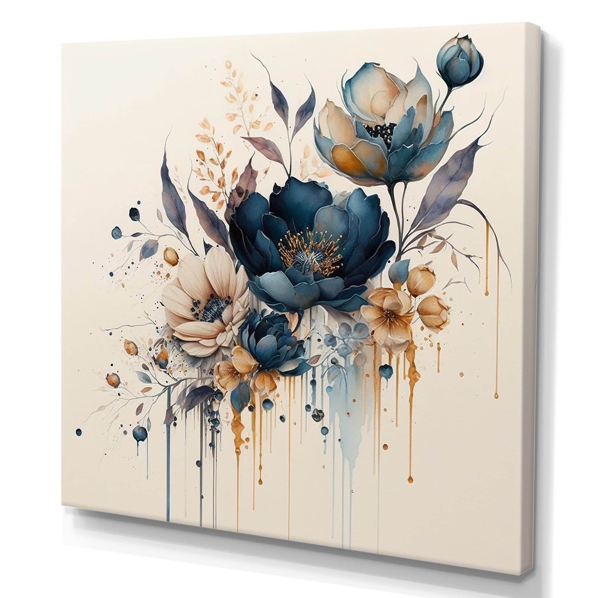 Designart Realistic Blooming Flowers IV Canvas Wall Art