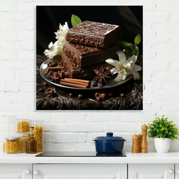 Designart "Realistic Expression Of Cocoa Elegance" Cocoa Canvas Prints