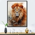 thumbnail image 1 of Designart "Realistic Intensity In The Lion'S Gaze II" Animals Lion Floater Framed Canvas Wall Art, 1 of 5