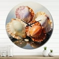 thumbnail image 1 of Designart "Realistic Seashells composition" Animals Oversized Wall Clock, 1 of 5