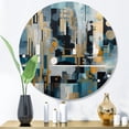 thumbnail image 1 of Designart "Reality Transcendence I" Abstract Landscape Metal Round Wall Art, 1 of 5